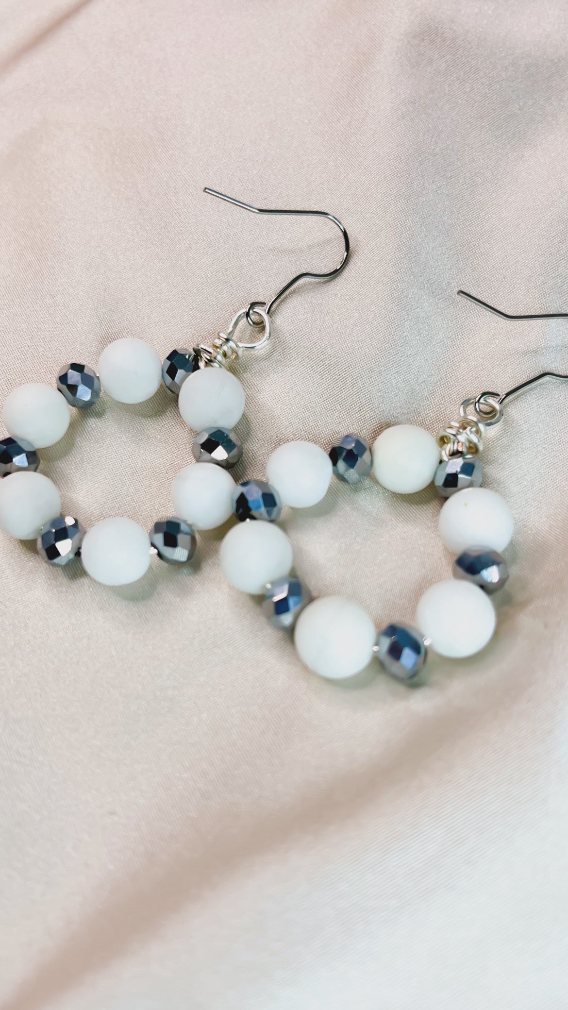 Silver and Pearl Hoops