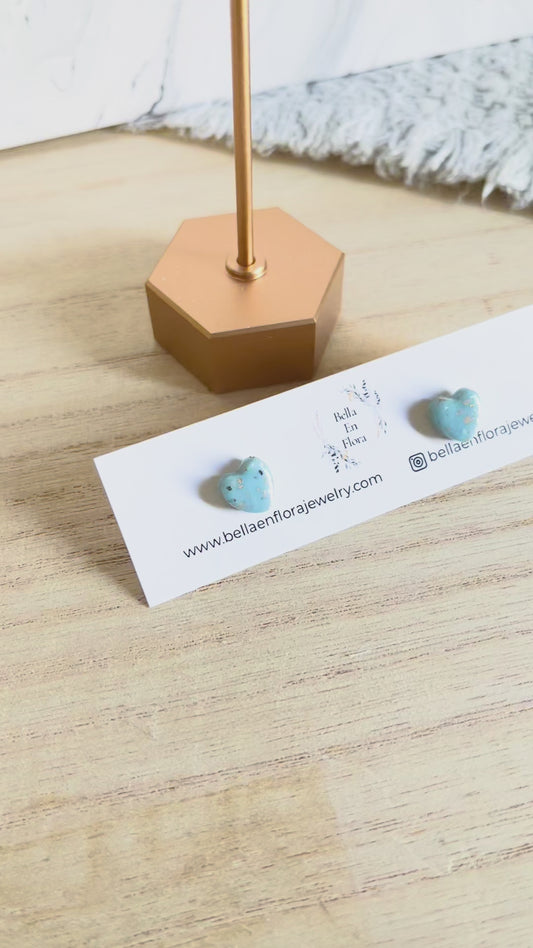 Beauty and Grace Heart Studs