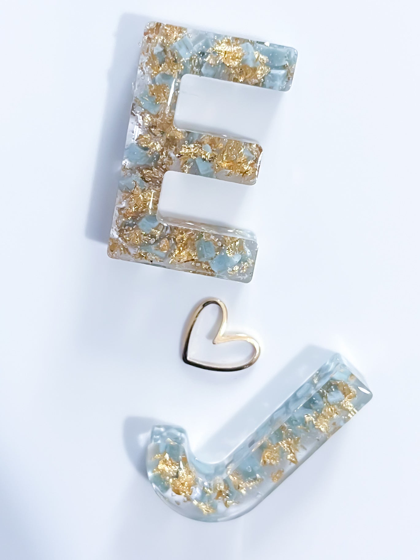 Chunky Blue and Gold Letter Keychain