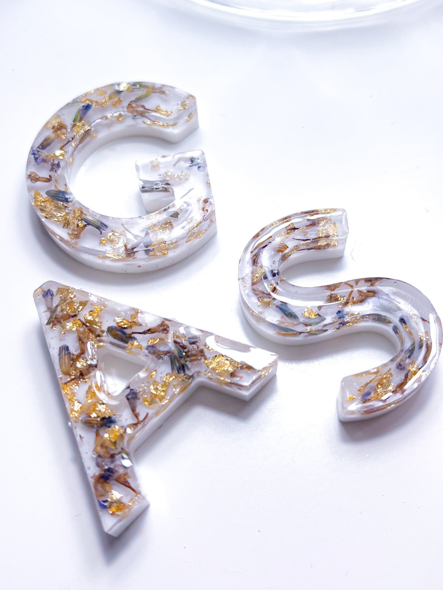 Lavender & Gold Letter Keychain