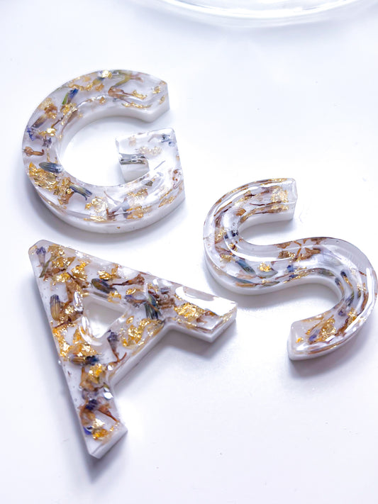 Lavender & Gold Letter Keychain