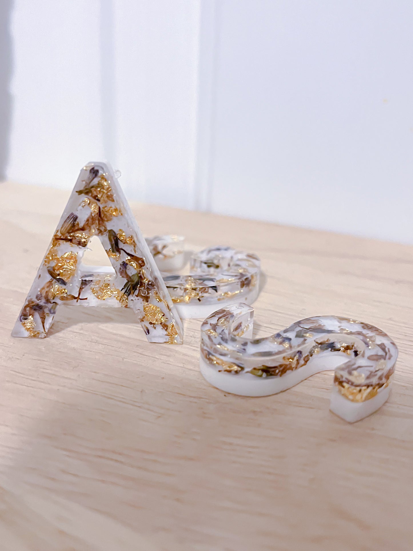 Lavender & Gold Letter Keychain