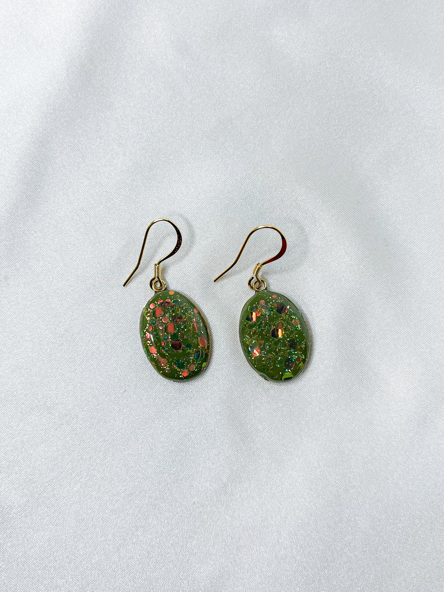 Sparkle in Green Small Dangles