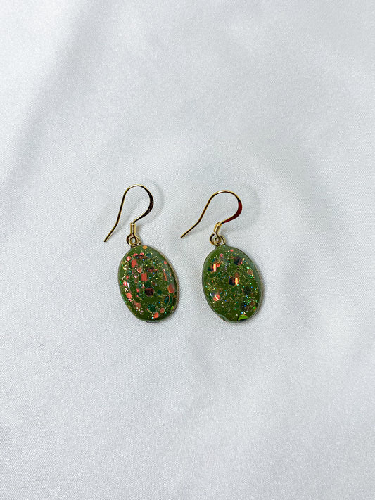 Sparkle in Green Small Dangles