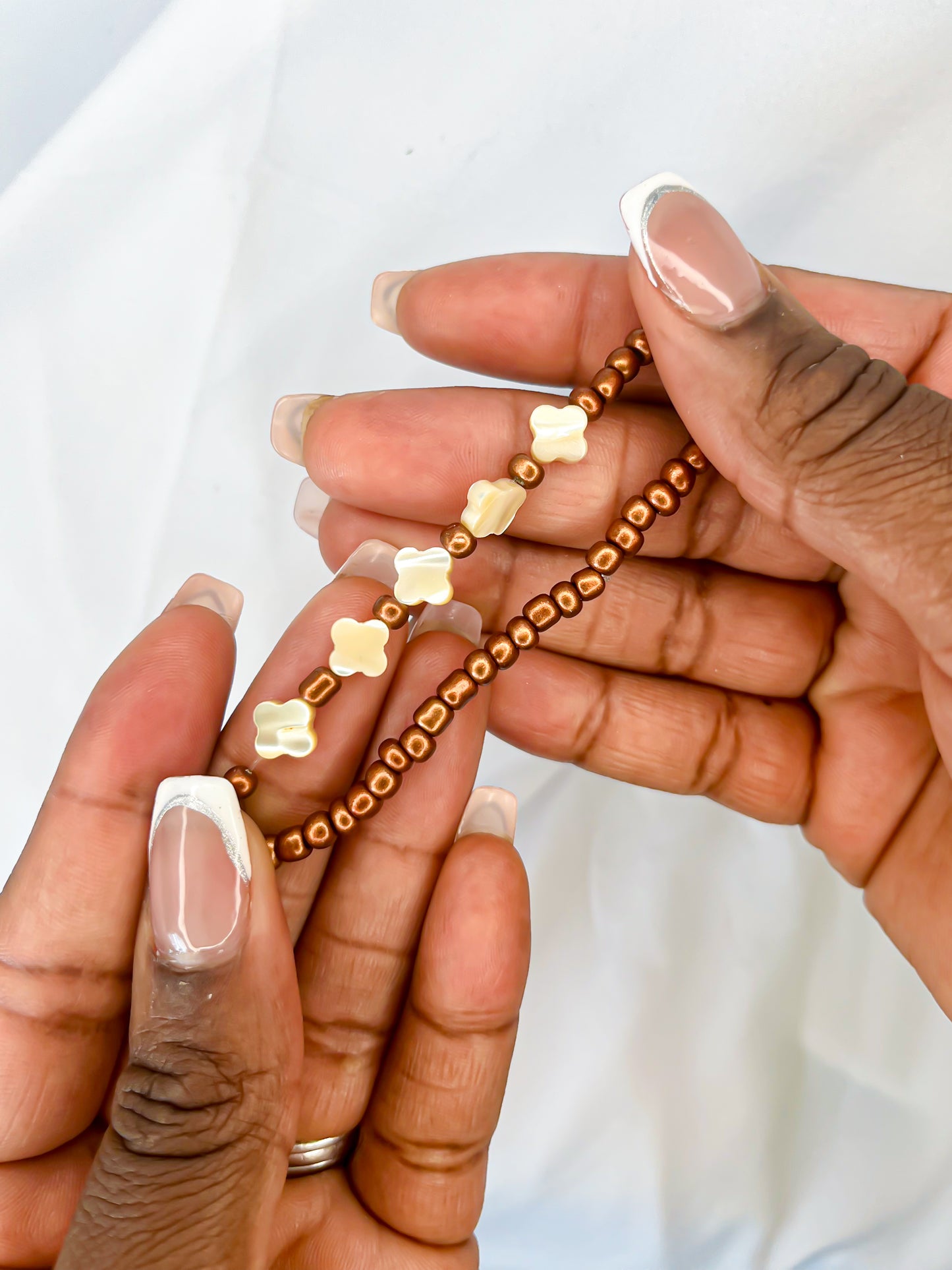 Brown Clover Stretch Bracelet