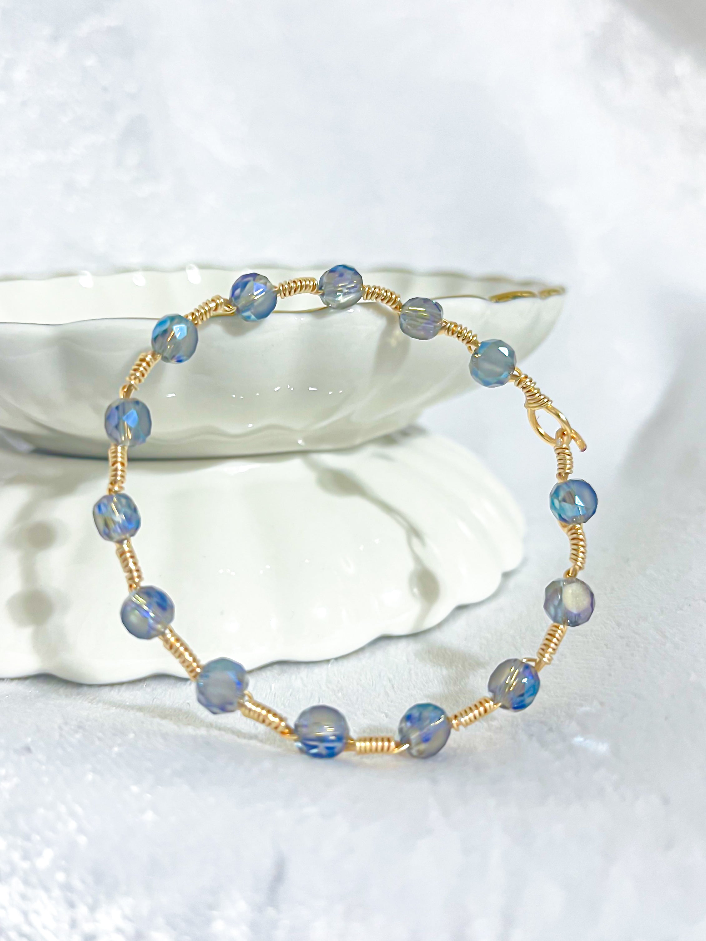 Wavy Bracelet Bangles (Crystal Blue)