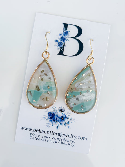 Crystal in Jade Teardrop