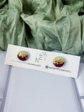 Ruby and Gold Studs