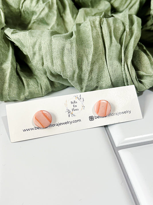 Peachy Stripes Studs
