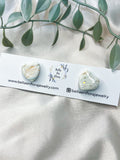 Marble Heart Studs