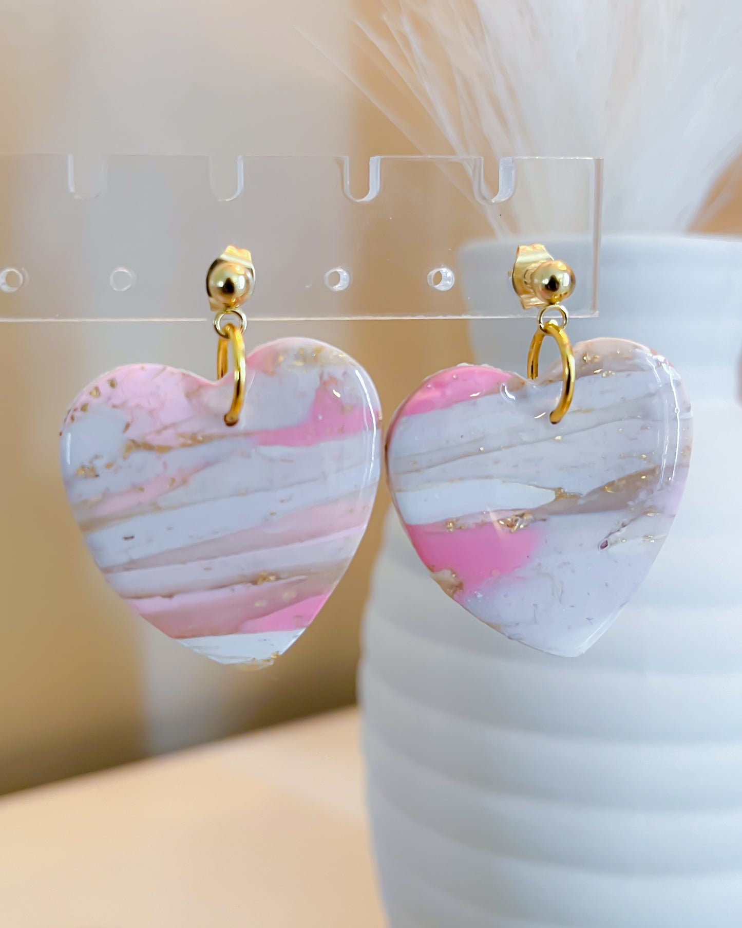 Loving you large heart dangles